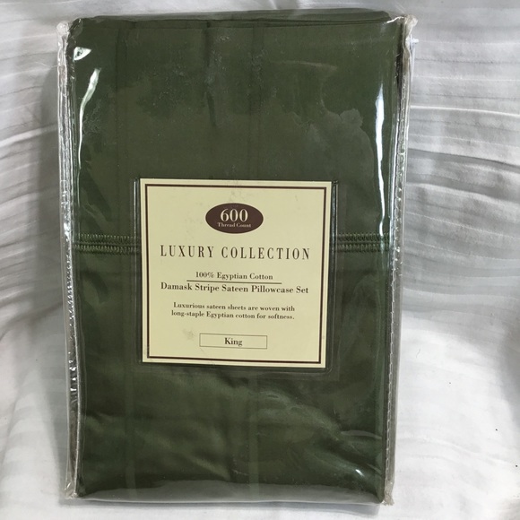 Luxury Collection Damask stripe Sateen pillowcases, King, 2 cases, NWT, - Picture 2 of 2